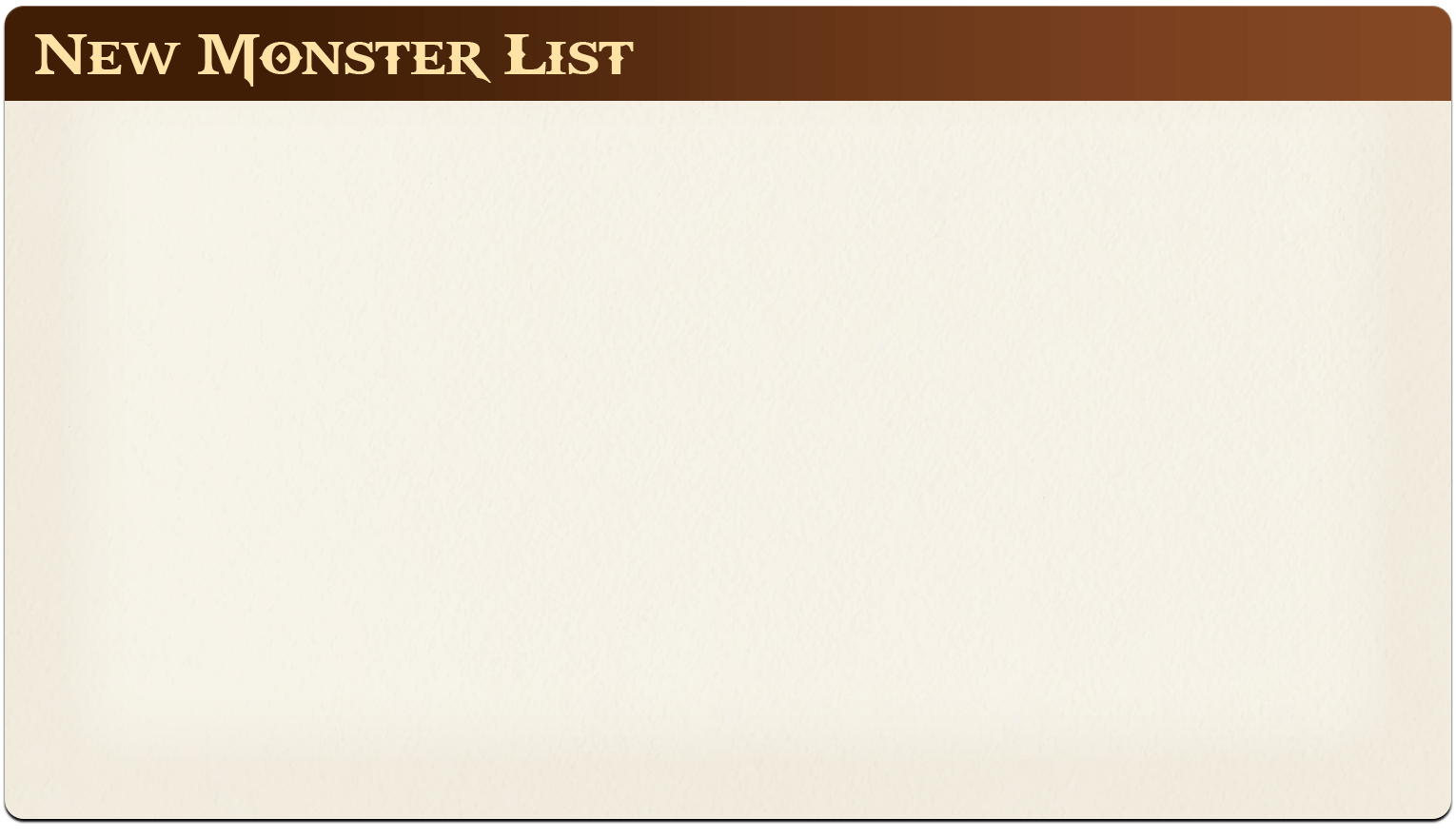 BACKGROUND LIST MONSTER